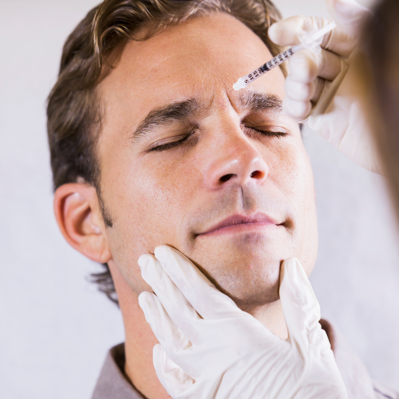 Man receiving Botox in Naperville, IL