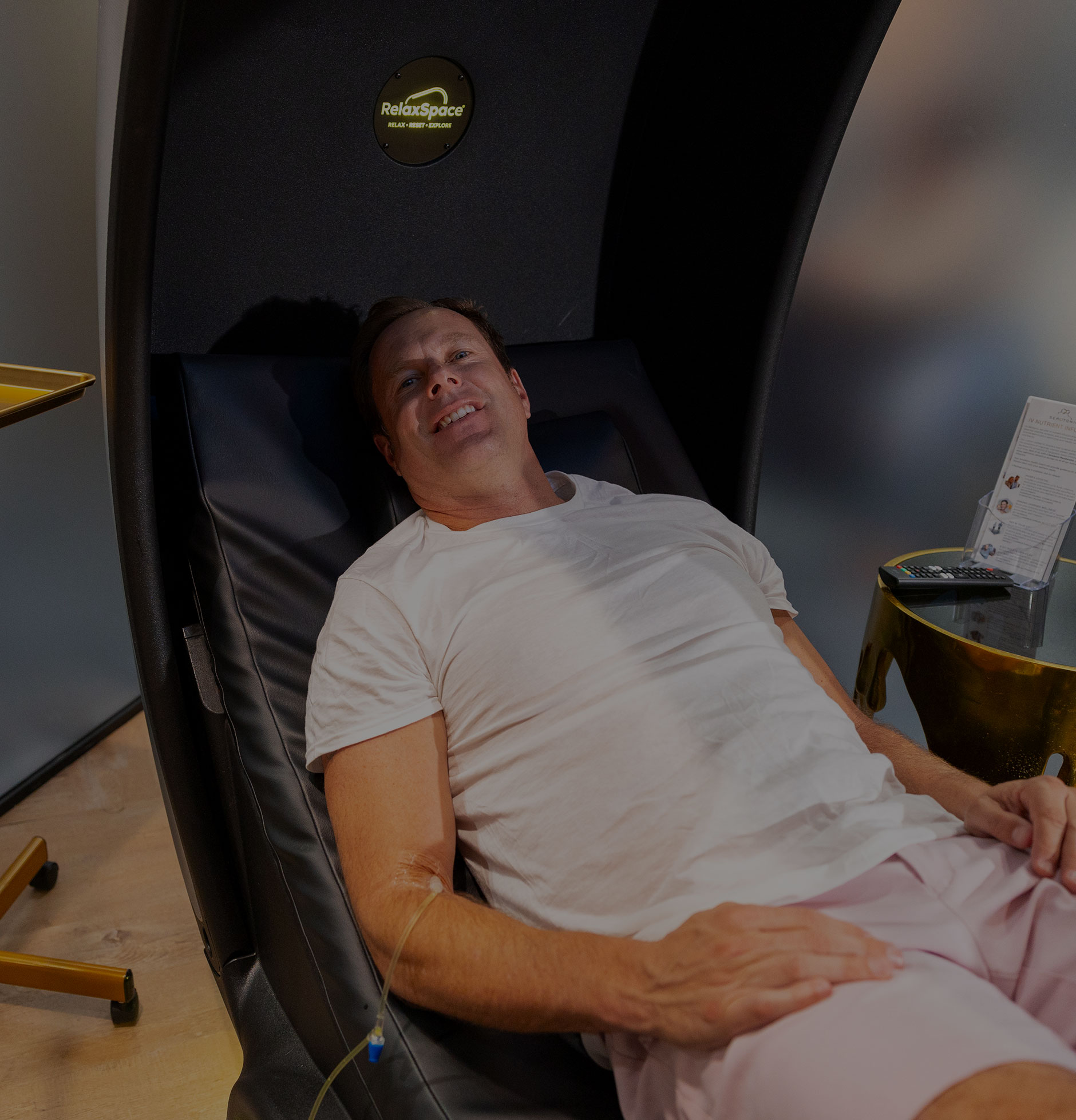 man receiving IV therapy med spa treatment in Lake Nona, FL