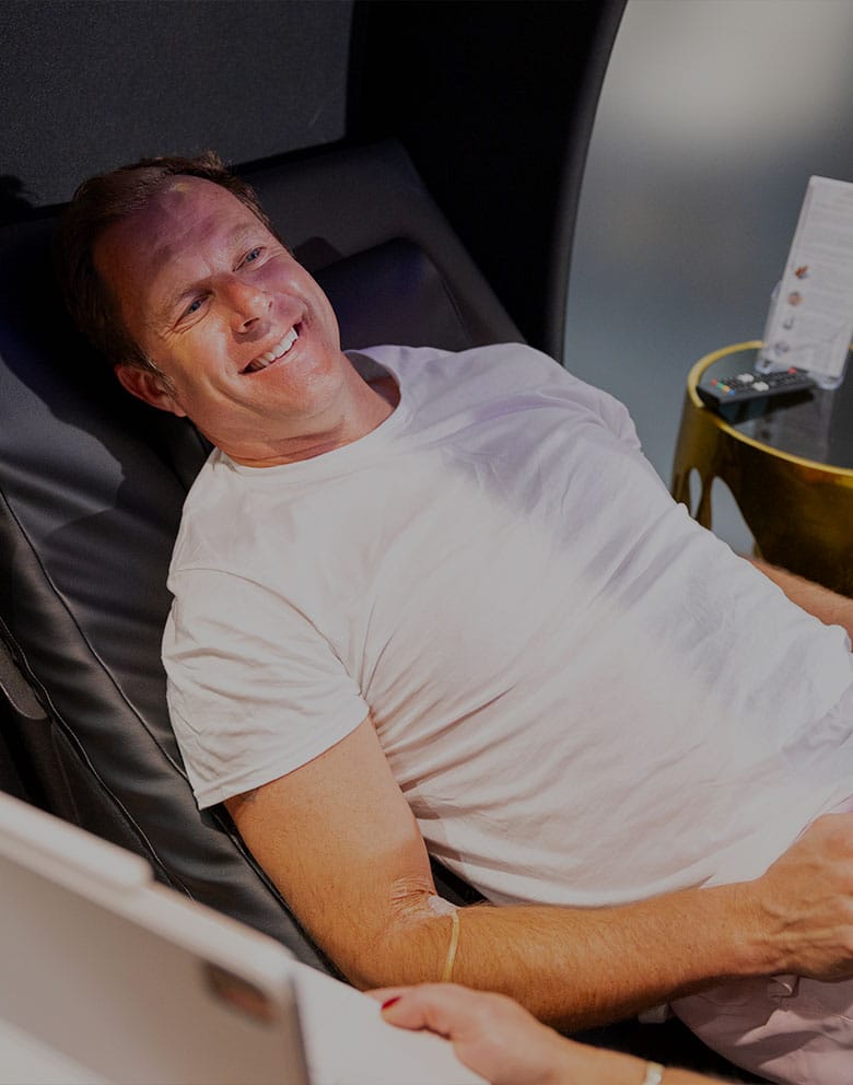 man receiving med spa IV treatment in Del Mar, CA