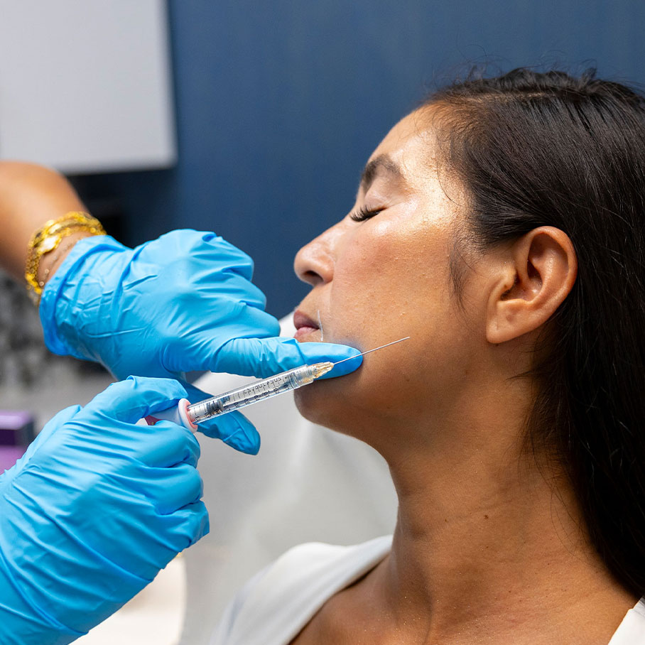 woman receiving Sculptra injection in Fort Worth, TX
