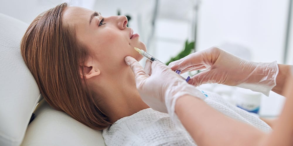 woman getting sculptra injections