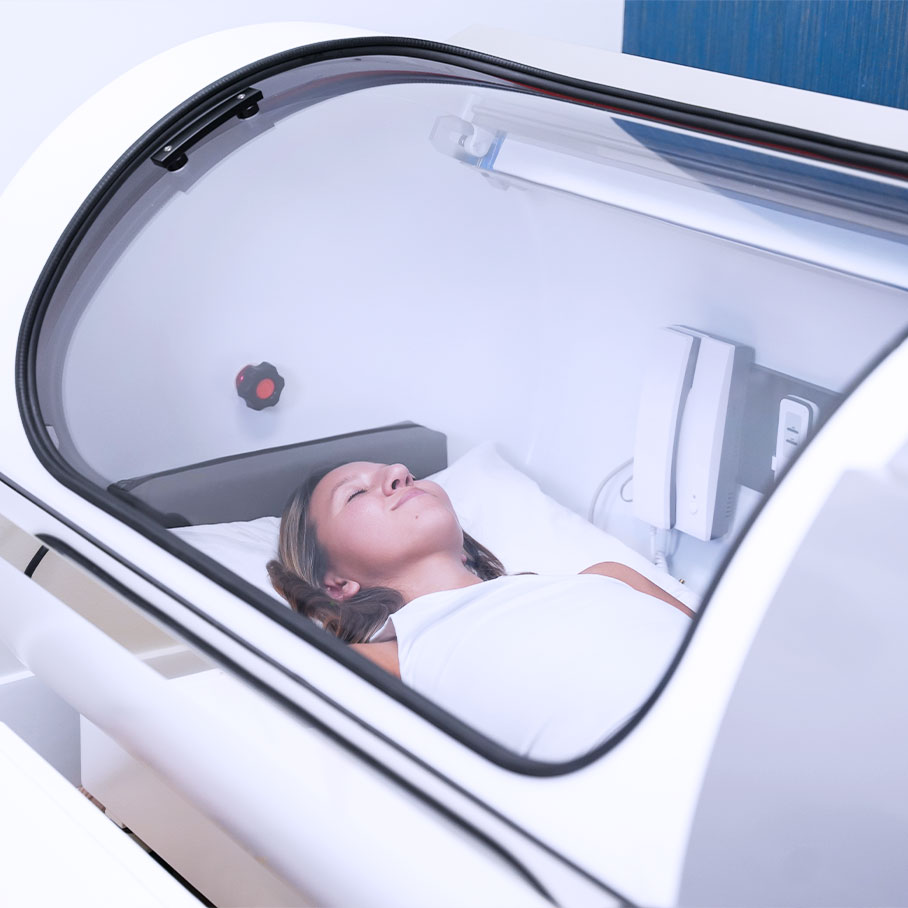 patient receiving hyperbaric oxygen therapy session in Fort Worth, TX