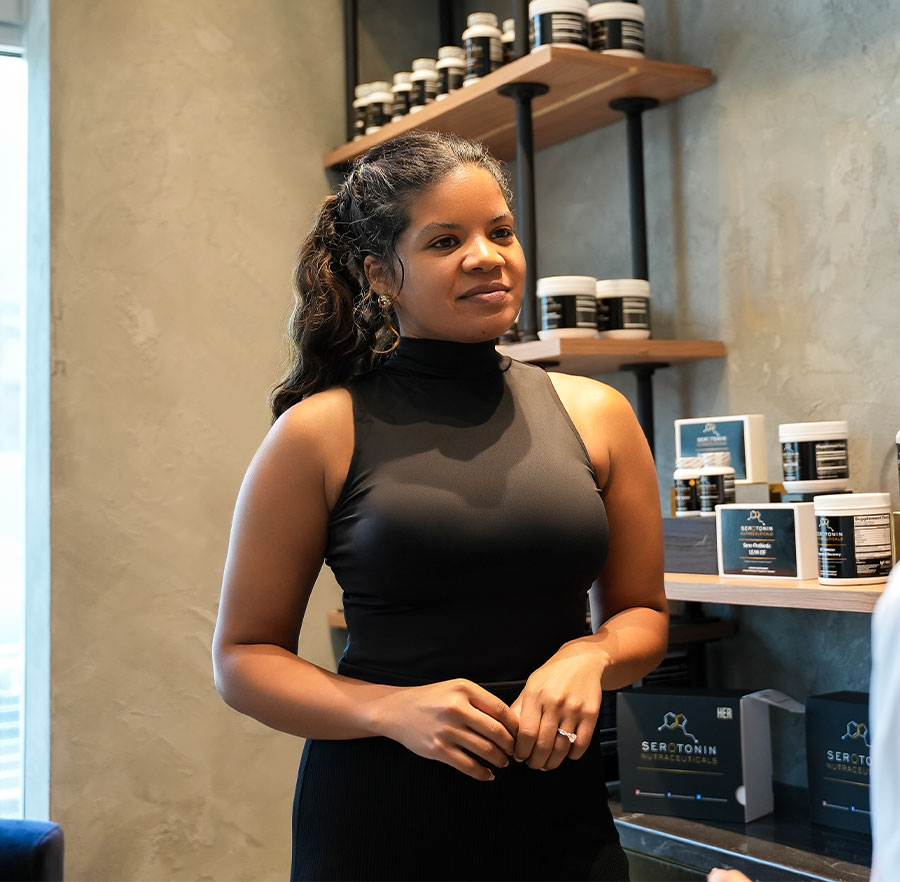 woman at med spa in Fort Worth, TX